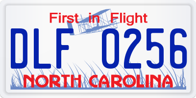 NC license plate DLF0256
