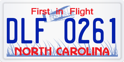 NC license plate DLF0261