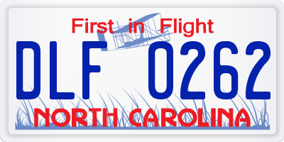 NC license plate DLF0262