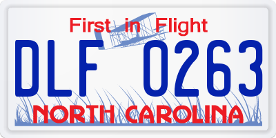 NC license plate DLF0263