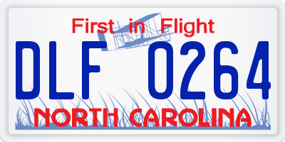 NC license plate DLF0264
