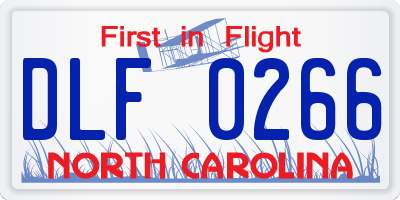 NC license plate DLF0266