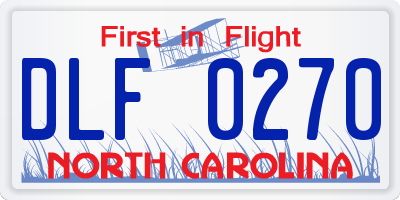 NC license plate DLF0270