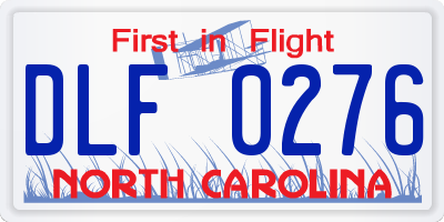 NC license plate DLF0276