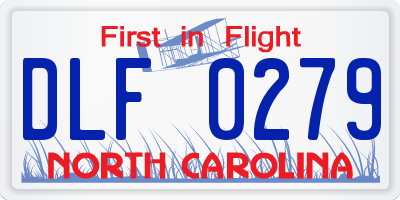 NC license plate DLF0279
