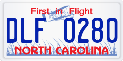 NC license plate DLF0280