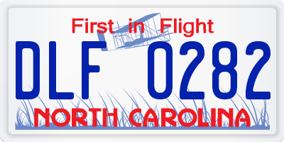 NC license plate DLF0282