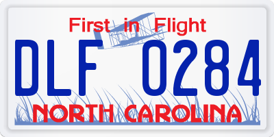 NC license plate DLF0284