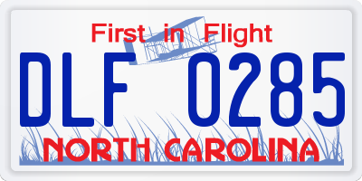 NC license plate DLF0285