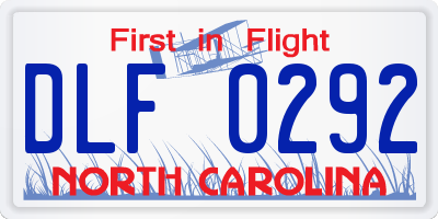 NC license plate DLF0292