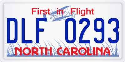 NC license plate DLF0293