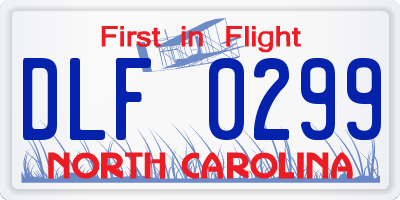 NC license plate DLF0299