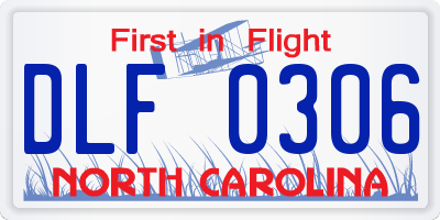 NC license plate DLF0306