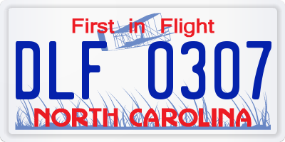 NC license plate DLF0307