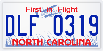 NC license plate DLF0319