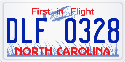 NC license plate DLF0328