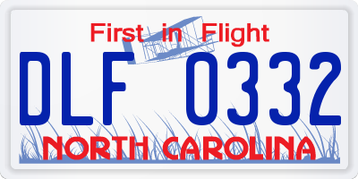 NC license plate DLF0332