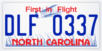 NC license plate DLF0337