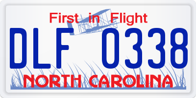 NC license plate DLF0338