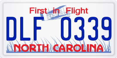NC license plate DLF0339