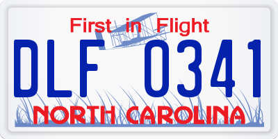 NC license plate DLF0341
