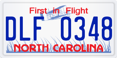 NC license plate DLF0348