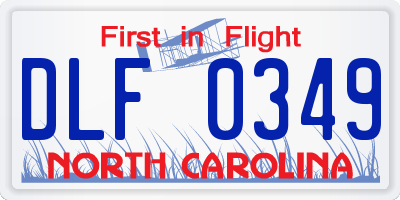NC license plate DLF0349