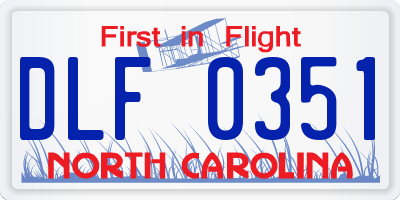 NC license plate DLF0351