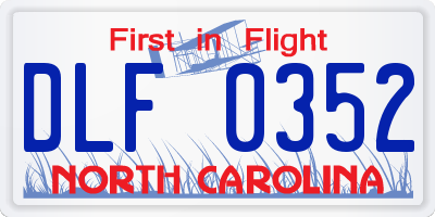 NC license plate DLF0352