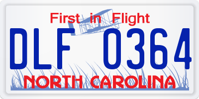 NC license plate DLF0364
