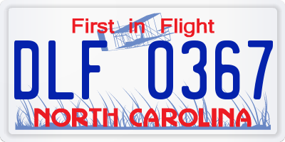 NC license plate DLF0367