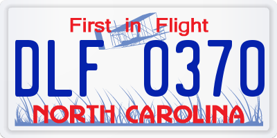 NC license plate DLF0370