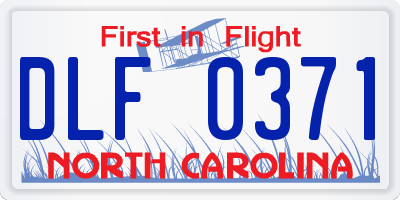 NC license plate DLF0371