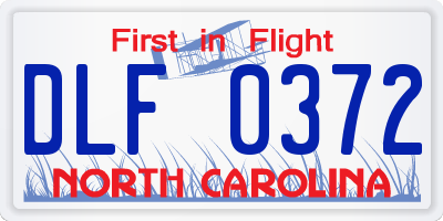 NC license plate DLF0372