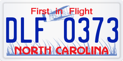 NC license plate DLF0373
