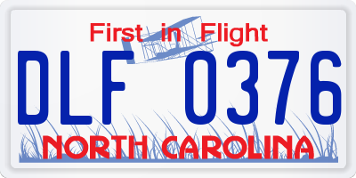 NC license plate DLF0376
