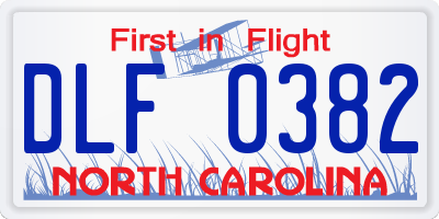 NC license plate DLF0382