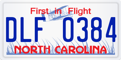 NC license plate DLF0384