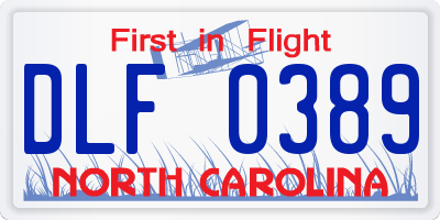 NC license plate DLF0389