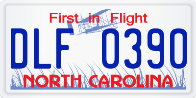 NC license plate DLF0390