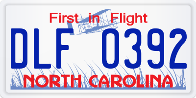 NC license plate DLF0392