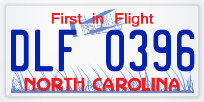 NC license plate DLF0396
