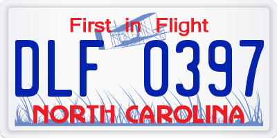 NC license plate DLF0397