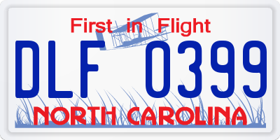 NC license plate DLF0399