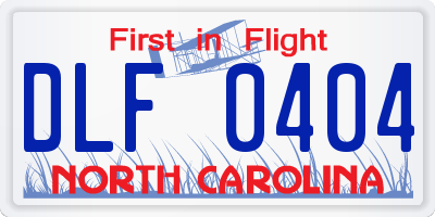 NC license plate DLF0404