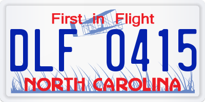 NC license plate DLF0415