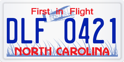 NC license plate DLF0421