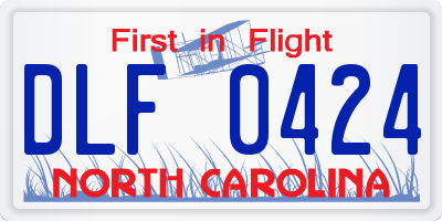 NC license plate DLF0424