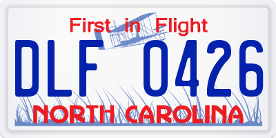 NC license plate DLF0426