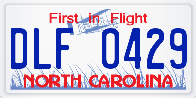NC license plate DLF0429
